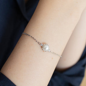 Pearl Blossom Silver Bracelet