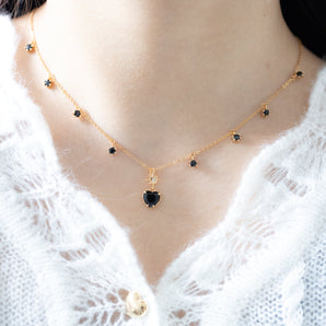 Posh Twinkle Gold Necklace - OBISDIAN