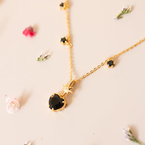 Posh Twinkle Gold Necklace - OBISDIAN