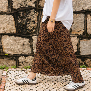 Silky Leopard Print Mermaid Skirt