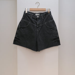 Distressed Cuffed Denim Shorts