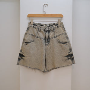 Distressed Cuffed Denim Shorts