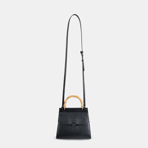 🌽 Mini Fir Corn Leather Bag – BLACK