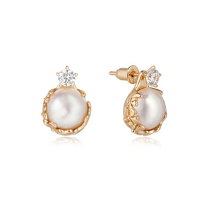 Pearl Blossom Gold Earrings