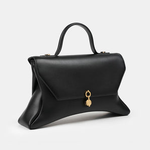 Rococo Corn Leather Bag - Black