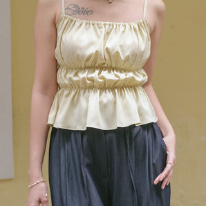 Light Yellow Tie-Front Camisole