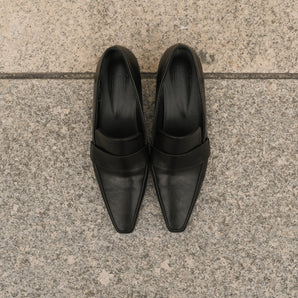 Pointed Square Toe Low Heel Loafers