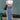 Paneled Denim and Sweatshirt Maxi Skirt