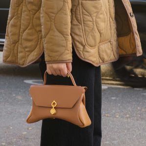 Mini Rococo Corn Leather Bag - TAN & CARAMEL