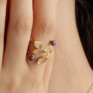 Olive Branch Pearl Ring