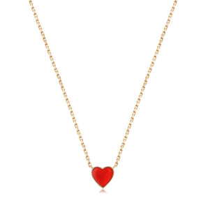 Sweetheart | Gold Carnelian Double Sided Necklace