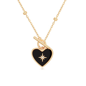 LOVER｜Obsidian Gold Toggle Necklace