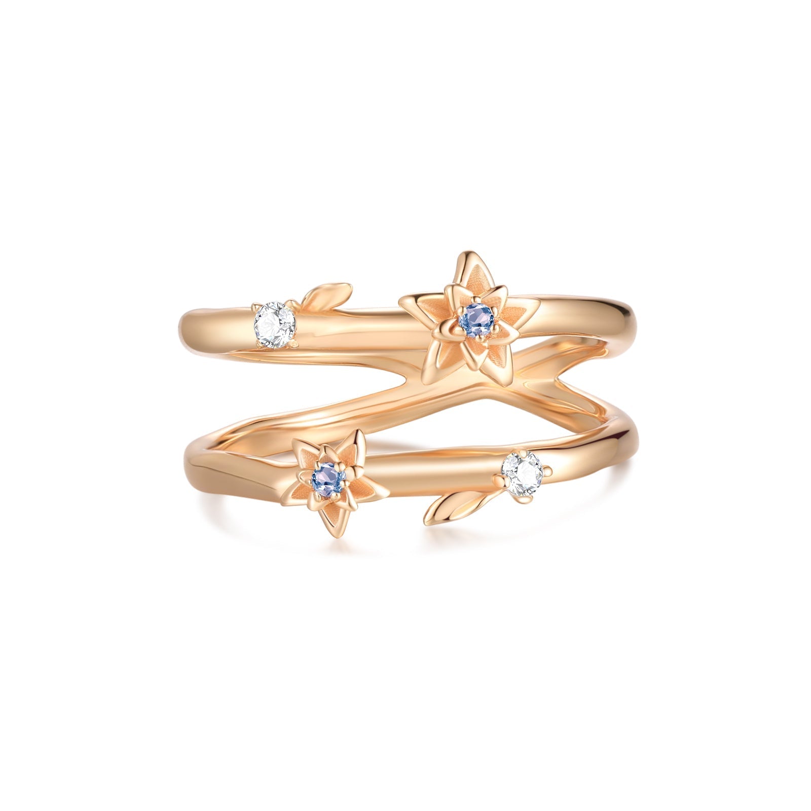 POINSETTIA｜Gold Double Band Ring