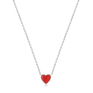 SWEETHEART | Silver Carnelian Double Sided Necklace