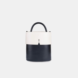 Gaia Bucket Bag - BLACK & OAT