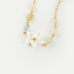 Jasmine And Glass Beads Necklace